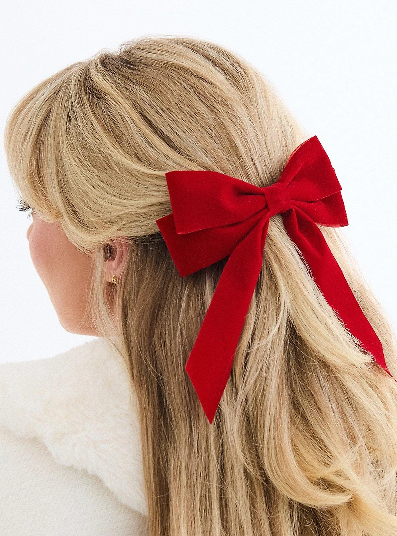 Velvet Bow Barrette