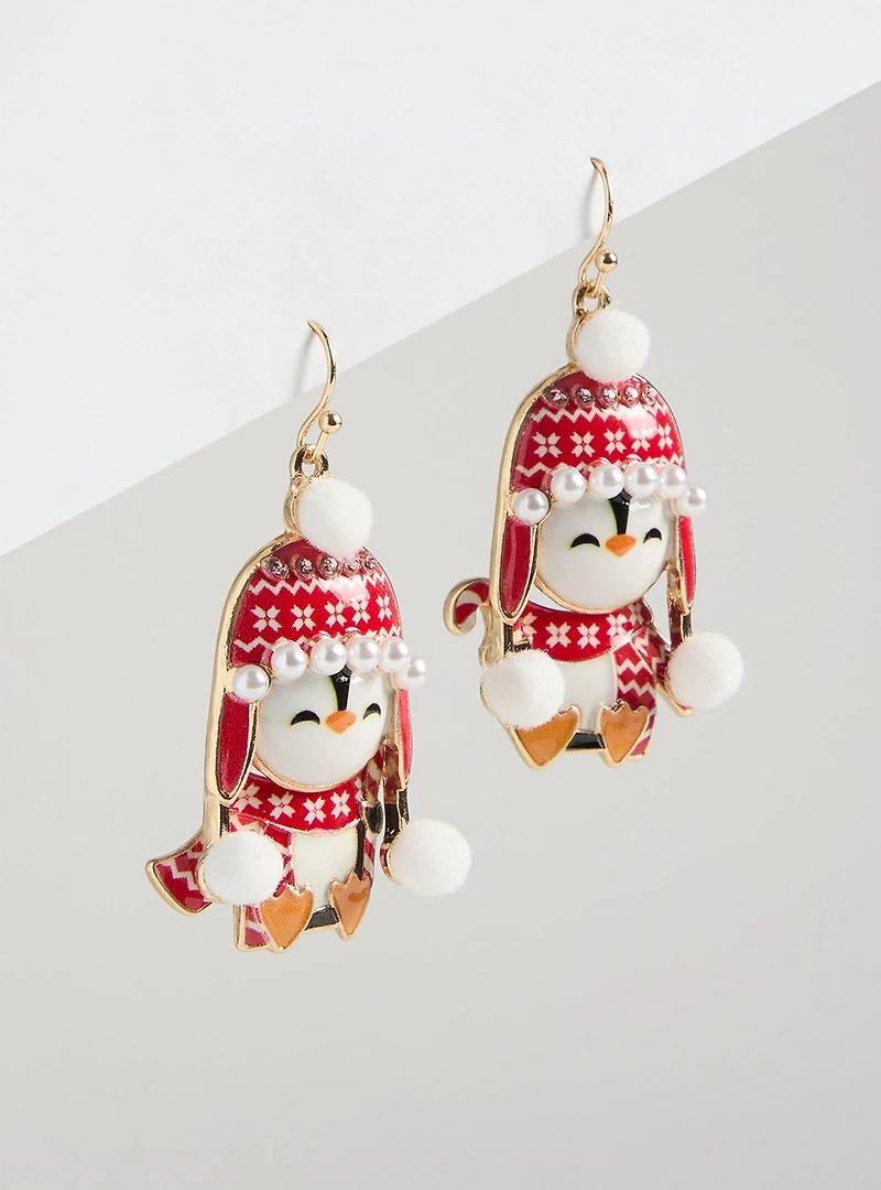 Snow Penguin Earrings