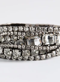 Rhinestone Statement Stretch Bracelet