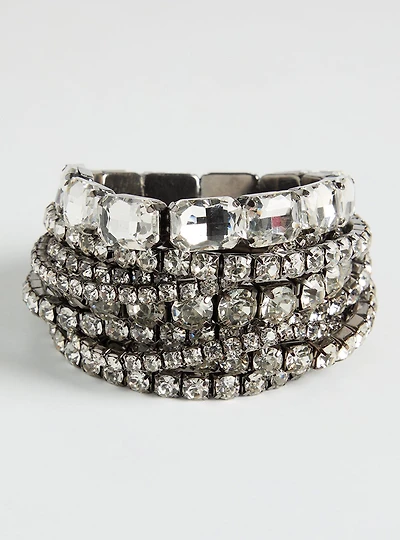 Rhinestone Statement Stretch Bracelet