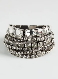 Rhinestone Statement Stretch Bracelet