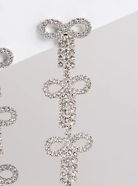 Pave Bow Linear Earring