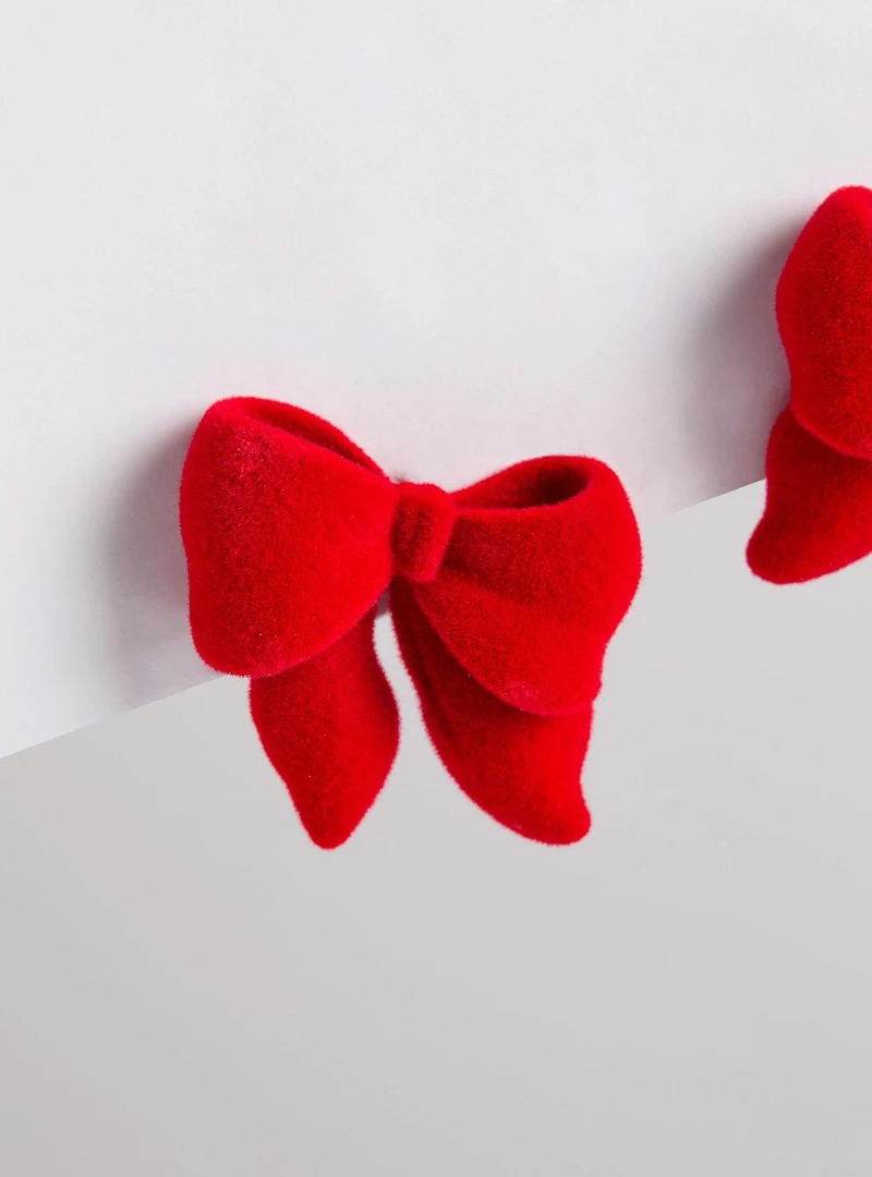 Velvet Bow Statement Stud Earrings