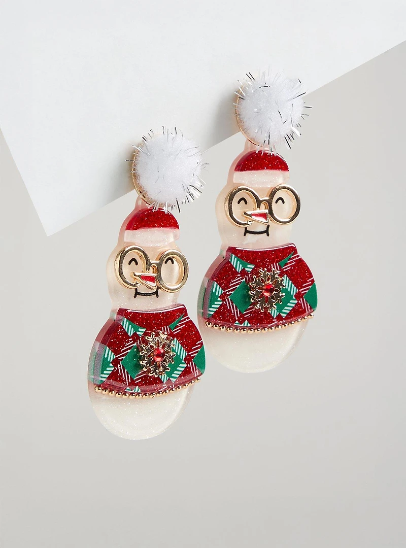Snowman Statement Earrings