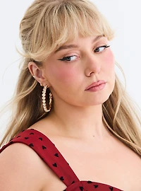 Rhinestone Statement Hoop Earrings