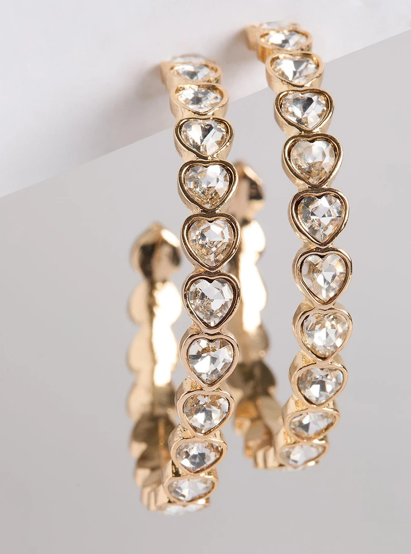 Rhinestone Statement Hoop Earrings