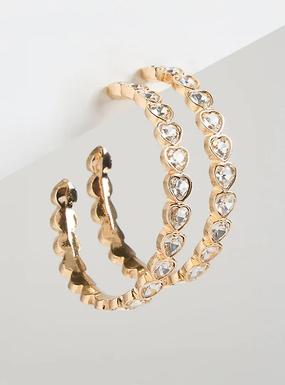 Rhinestone Statement Hoop Earrings