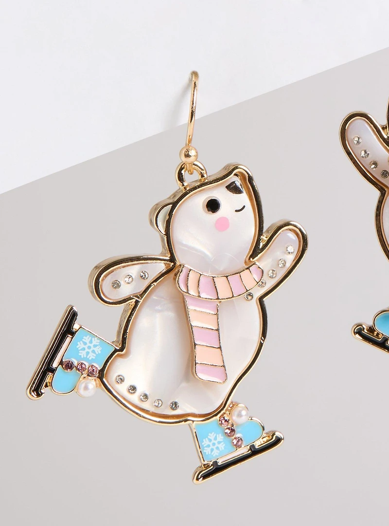 Polar Bear Ice Skate Earrings