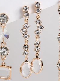 Rhinestone Linear Earring Set