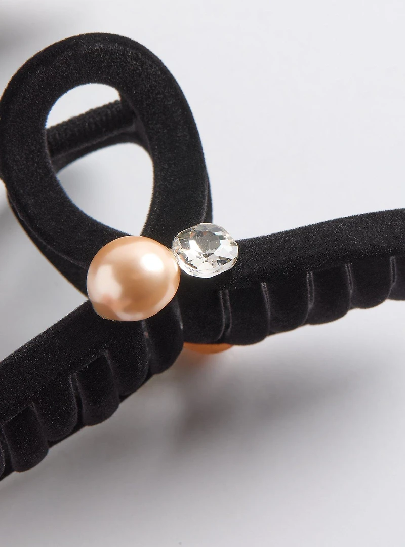 Velvet Bejeweled Clip Set