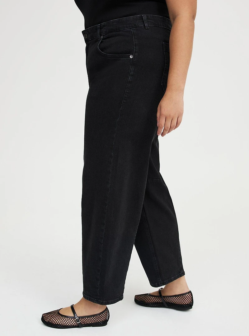 High-Rise Drapey Barrel Jean