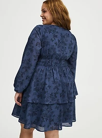 Smocked Waist Tiered Mini Dress