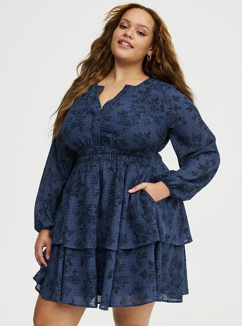 Smocked Waist Tiered Mini Dress