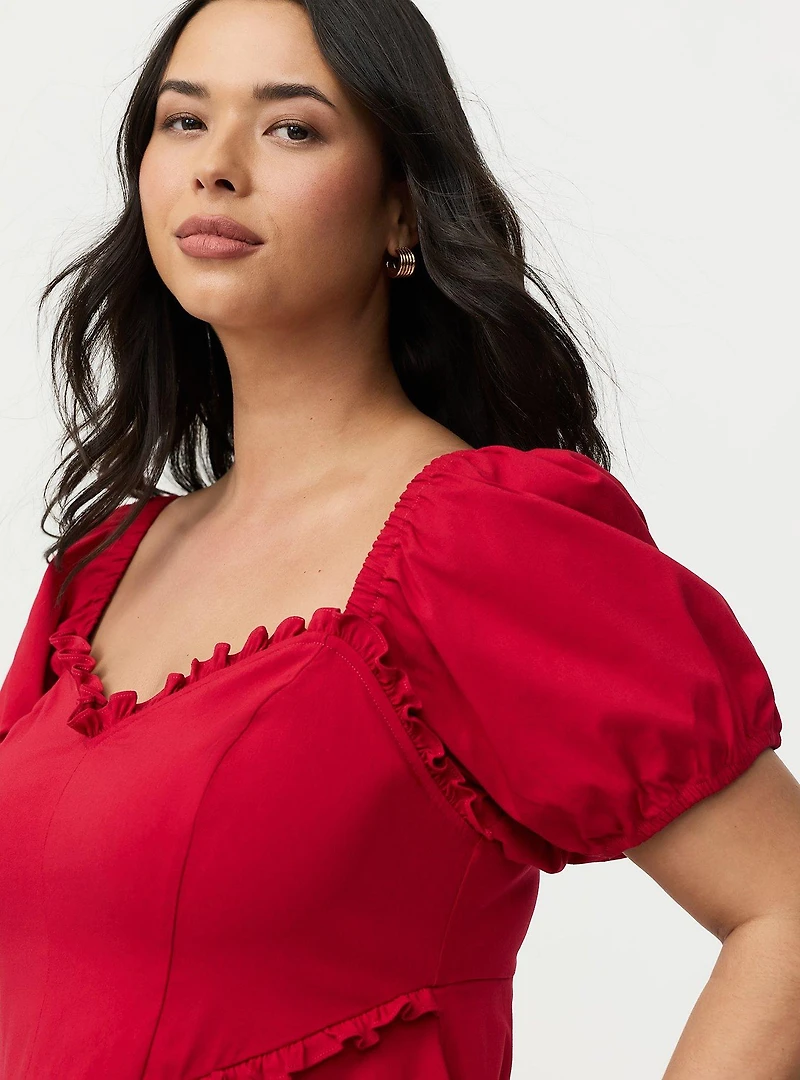 Puff Sleeve Sweetheart Mini Dress