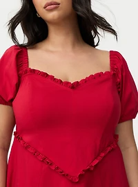 Puff Sleeve Sweetheart Mini Dress