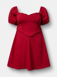 Puff Sleeve Sweetheart Mini Dress