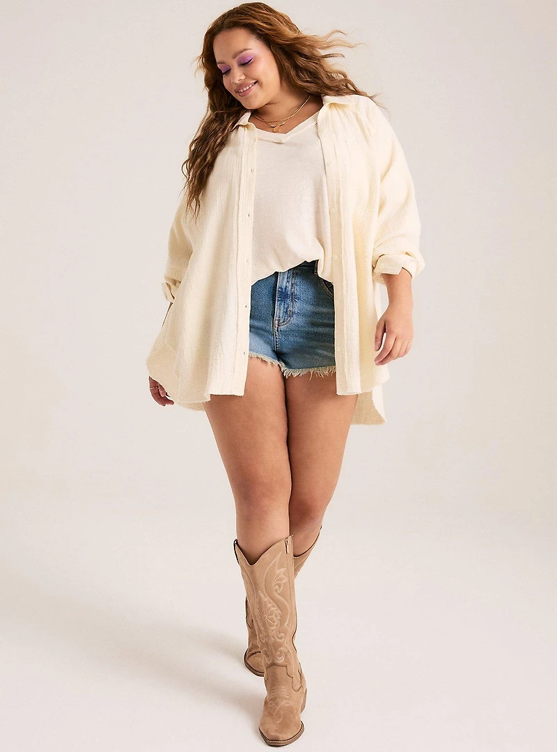 Festi Drop Shoulder V-Neck Tee