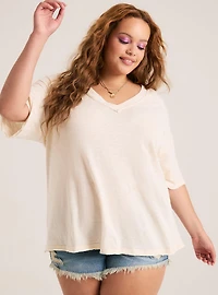 Festi Drop Shoulder V-Neck Tee