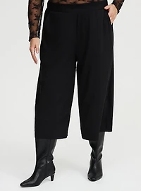 Pull-On Wide-Leg Crop Pant