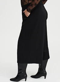 Pull-On Wide-Leg Crop Pant