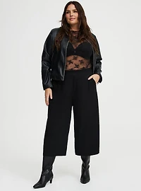 Pull-On Wide-Leg Crop Pant