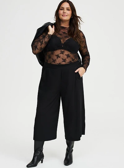 Pull-On Wide-Leg Crop Pant