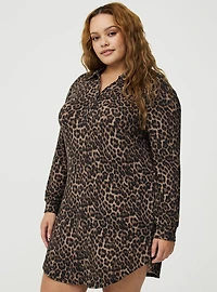 Super Soft Plush Henley Lounge Dress