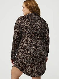 Super Soft Plush Henley Lounge Dress