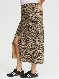 Midi Frayed Denim Skirt