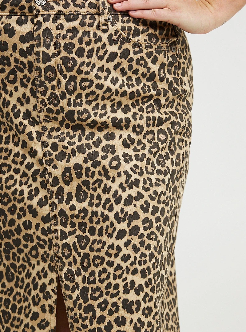 Midi Frayed Denim Skirt