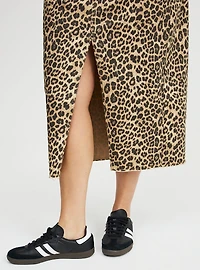 Midi Frayed Denim Skirt