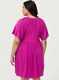 Flutter Sleeve Babydoll Mini Dress