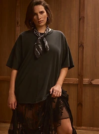 Festi Oversized Raw Edge Tee