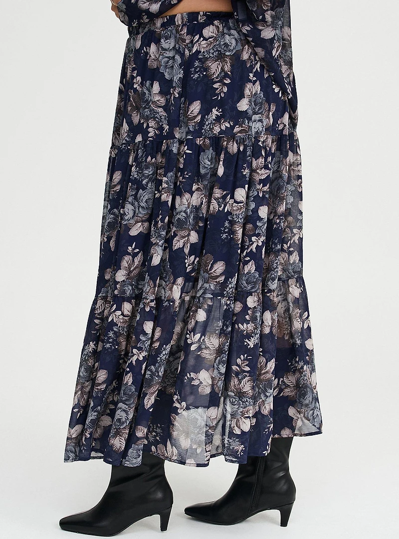 Chiffon Tiered Maxi Skirt