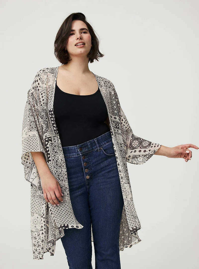 Crinkle Gauze Hanky Kimono