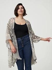 Crinkle Gauze Hanky Kimono