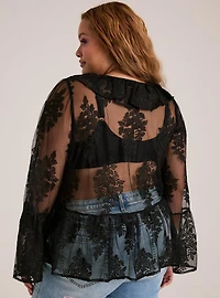 Festi Ruffle Bell Sleeve Blouse