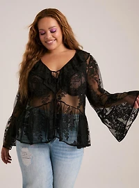 Festi Ruffle Bell Sleeve Blouse