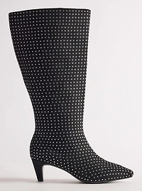Embellished Kitten Heel Knee Boot (WW