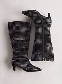 Embellished Kitten Heel Knee Boot (WW