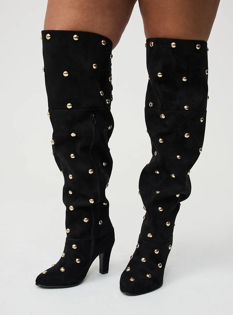 Studded Lace-Up Over-The-Knee Boot (WW
