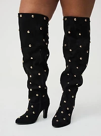 Studded Lace-Up Over-The-Knee Boot (WW