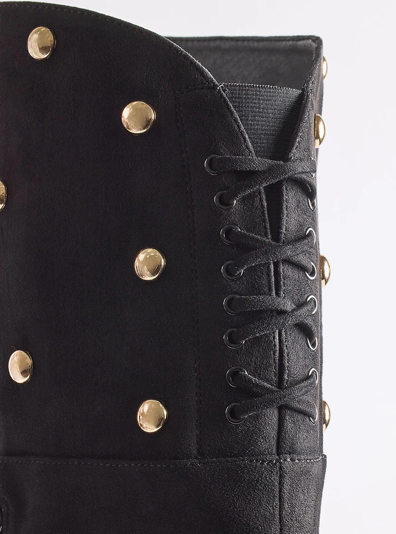 Studded Lace-Up Over-The-Knee Boot (WW