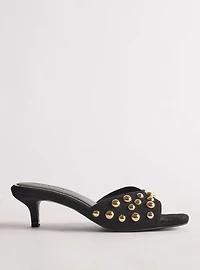 Studded Kitten Heel Slide (WW