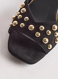 Studded Kitten Heel Slide (WW