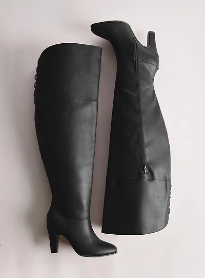 Lace-Up Heeled Over-The-Knee Boot (WW