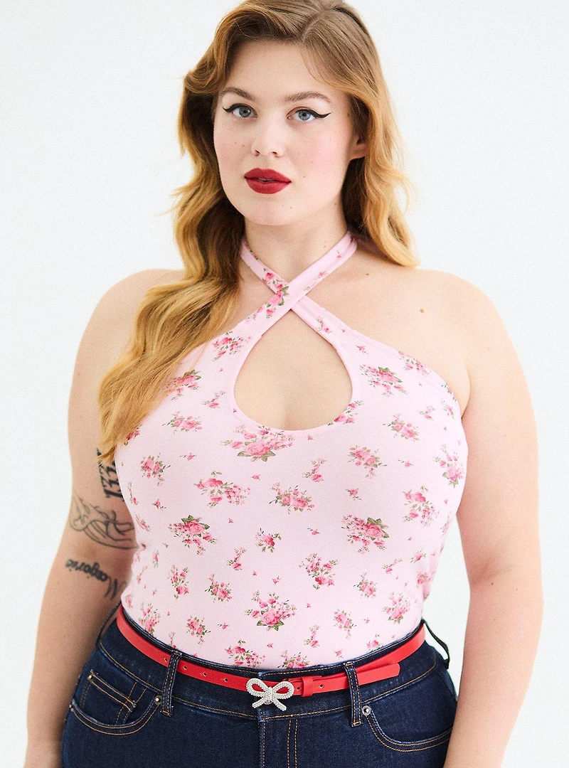 Bow Buckle Skinny Denim Belt