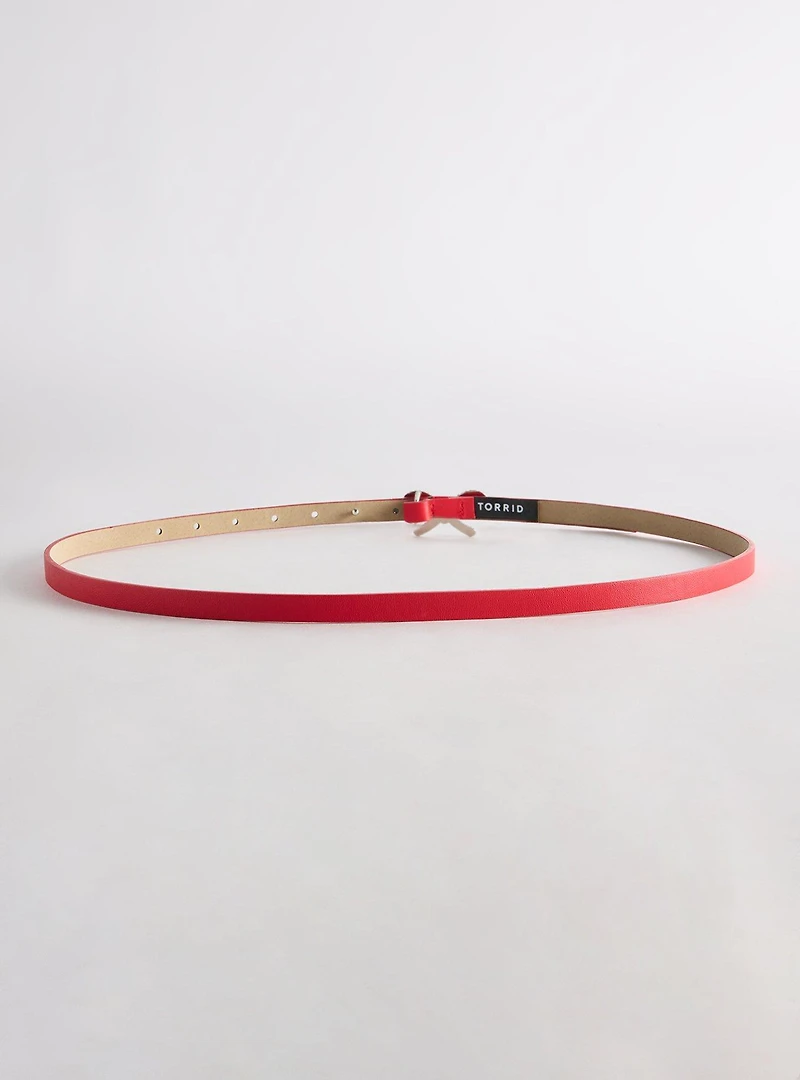 Bow Buckle Skinny Denim Belt