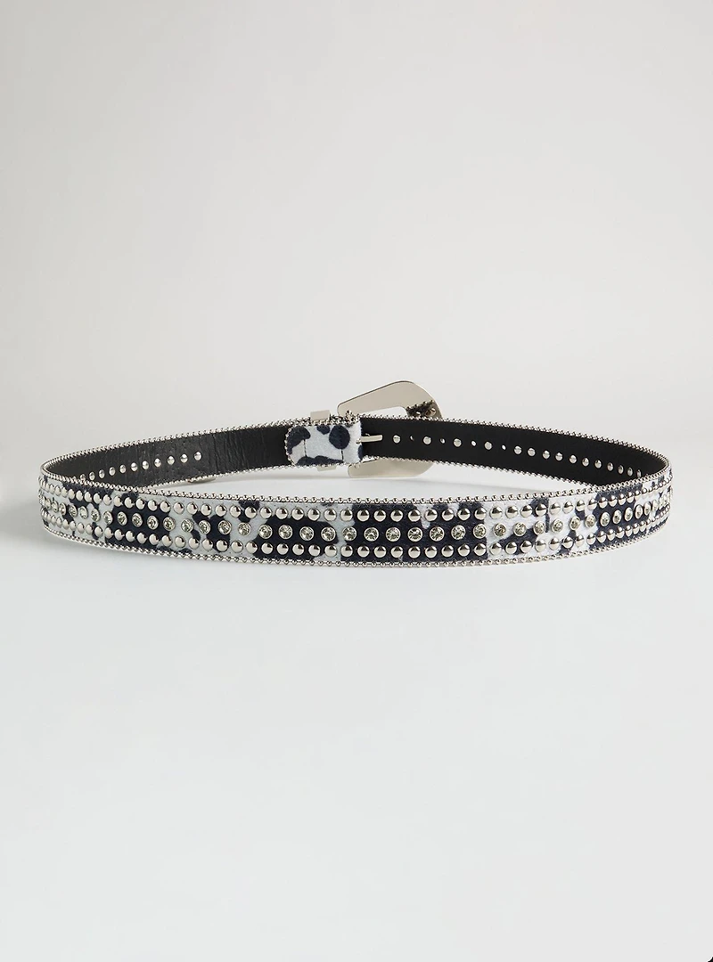 Animal Print Studded Belt