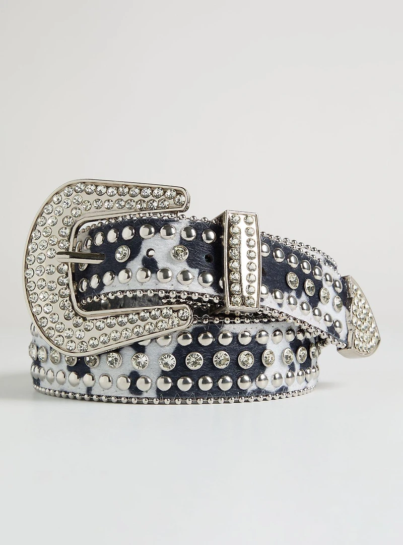 Animal Print Studded Belt